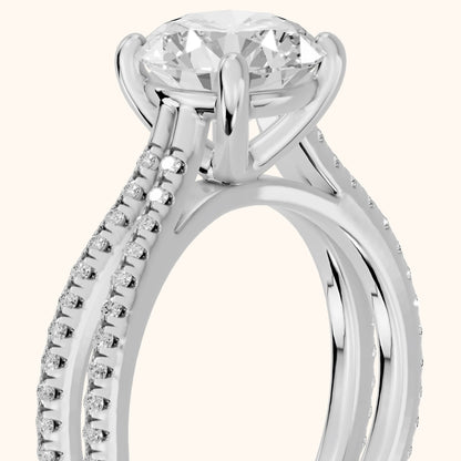 Alana Split Shank Pavé Round Diamond Engagement Ring in Platinum - slant-view.webp