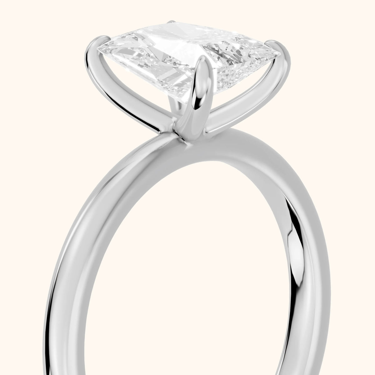 Susan Solitaire Radiant Diamond Engagement Ring in Silver - slant-view.webp