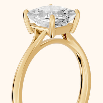 Blanche Solitaire Split Shank Princess Diamond Engagement Ring in Yellow Gold - slant-view.webp