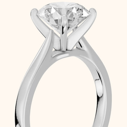 Cicely Solitaire Cathedral Round Diamond Engagement Ring in Silver - slant-view.webp