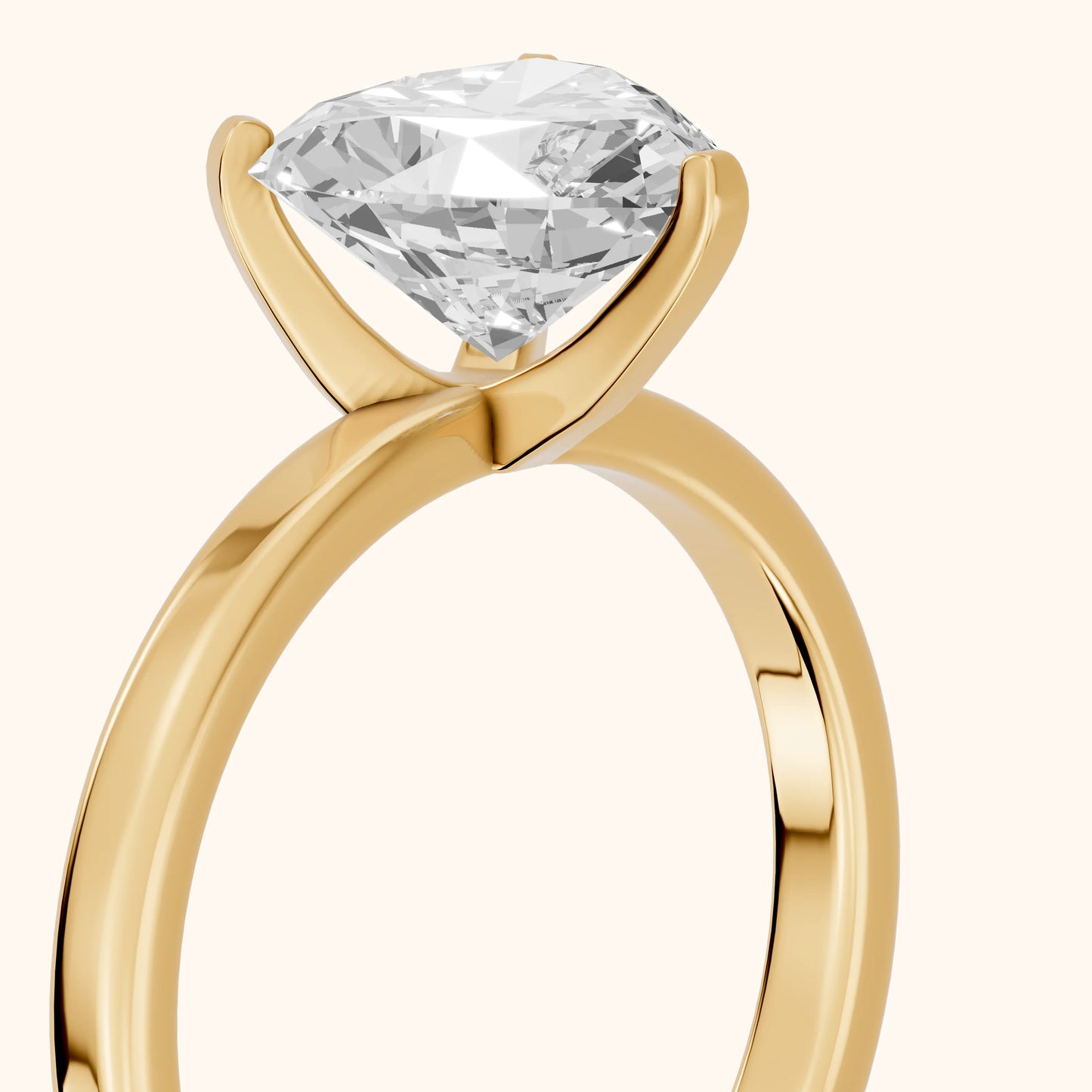 Liana Solitaire Claw Prong Heart Diamond Engagement Ring in Yellow Gold - slant-view.webp