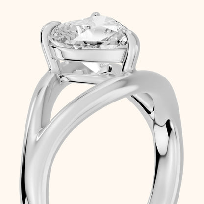 Madeleine Split Shank Heart Diamond Engagement Ring in White Gold - slant-view.webp