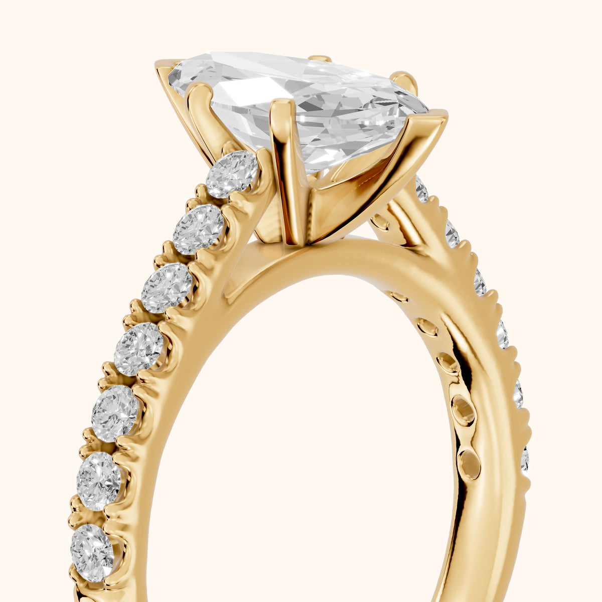 Keira Statement Pavé Marquise Diamond Engagement Ring in Yellow Gold - slant-view.webp