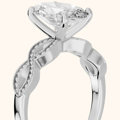 Jeanie Twist Solitaire Oval Diamond Engagement Ring in Silver - slant-view.webp