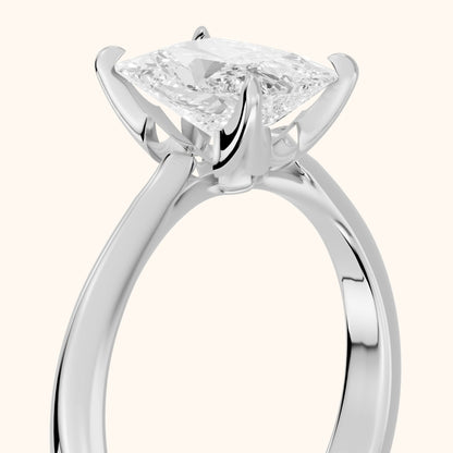 Evie Solitaire Six-Prong Radiant Diamond Engagement Ring in White Gold - slant-view.webp
