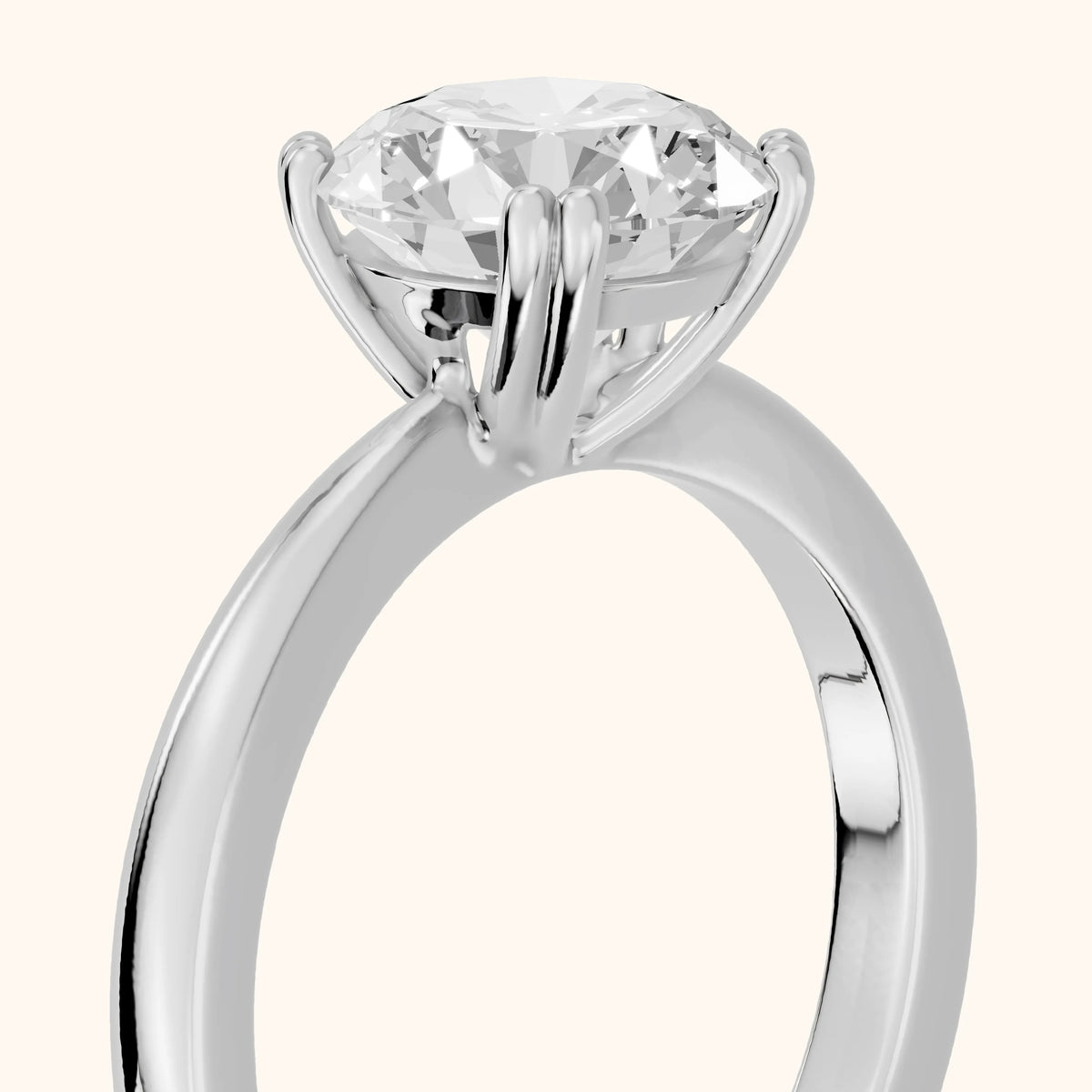 Lorelei Solitaire Round Diamond Engagement Ring in Silver - slant-view.webp