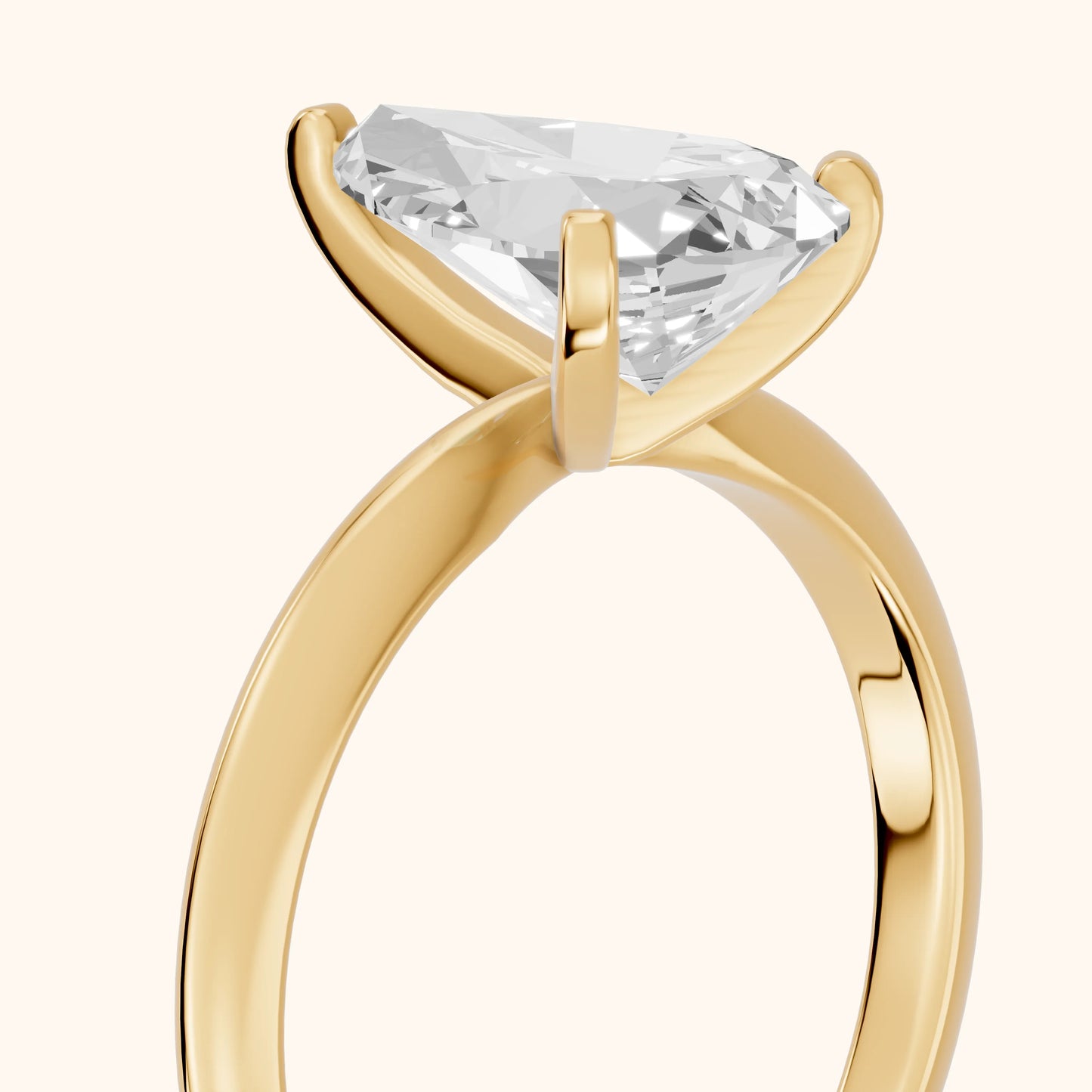 Wren Solitaire Pear Diamond Ring in Yellow Gold - slant-view.webp
