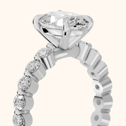 Piper Sidestone Oval Diamond Engagement Ring in Silver - slant-view.webp