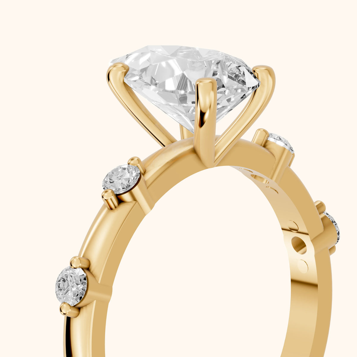 Elena Radiance Solitaire Pear Diamond Engagement Ring in Yellow Gold - slant-view.webp