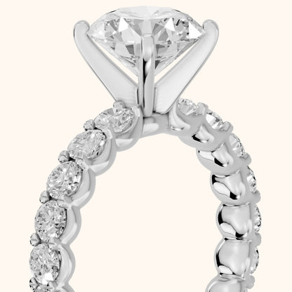 Leta Infinity Pavé Round Diamond Engagement Ring in Silver - slant-view.webp