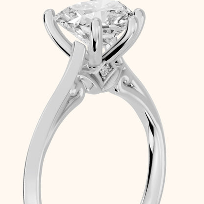 Isabel Knife Edge Heart Diamond Engagement Ring in Silver - slant-view.webp