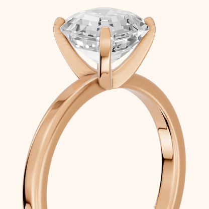Liana Solitaire Claw Prong Asscher Diamond Engagement Ring in Rose Gold - slant-view.webp
