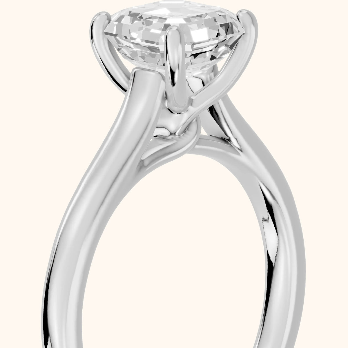 Emeline Solitaire Cathedral Asscher Diamond Engagement Ring in Silver - slant-view.webp