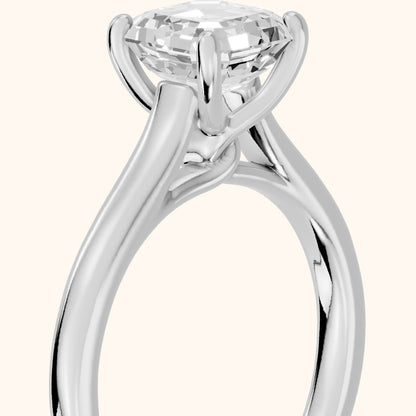 Emeline Solitaire Cathedral Asscher Diamond Engagement Ring in Silver - slant-view.webp