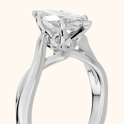 Britta Twist Marquise Diamond Engagement Ring in Silver - slant-view.webp