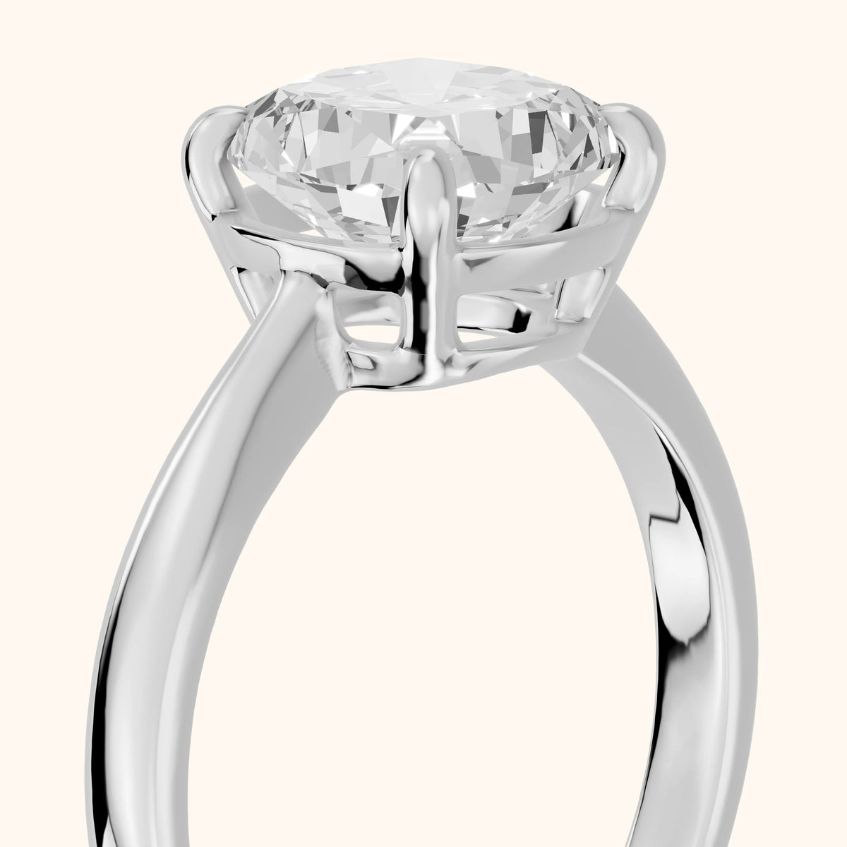 Miriam Basket Solitaire Cushion Diamond Engagement Ring in Platinum - slant-view.webp