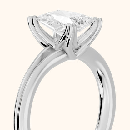 Neve Solitaire Split Shank Radiant Diamond Engagement Ring in Platinum - slant-view.webp