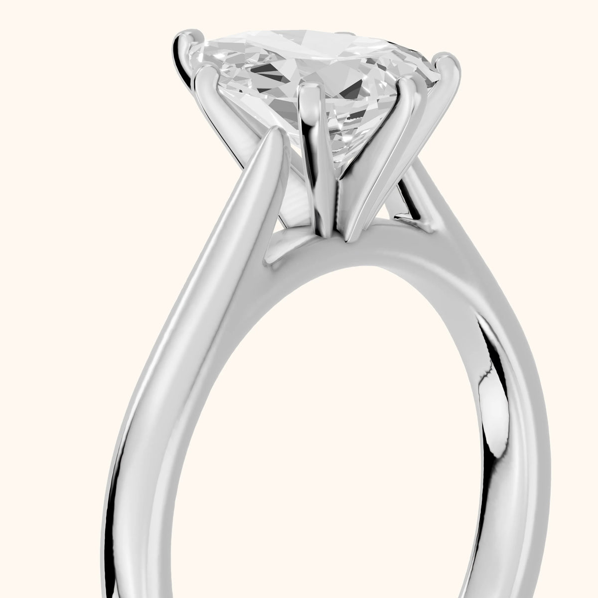 Enid Solitaire Cathedral Pear Diamond Engagement Ring in Silver - slant-view.webp