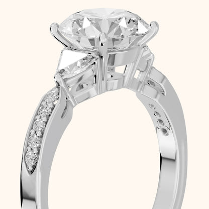 Catalina Trillion Three-Stone Round Diamond Engagement Ring in White Gold - slant-view.webp