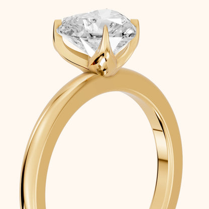 Serena Blossom Solitaire Heart Diamond Engagement Ring in Yellow Gold - slant-view.webp