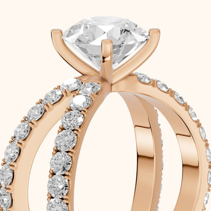 Lior Criss Cross Pavé Round Diamond Engagement Ring in Rose Gold - slant-view.webp