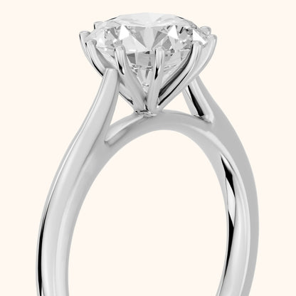 Laila Solitaire Cathedral Round Diamond Engagement Ring in White Gold - slant-view.webp