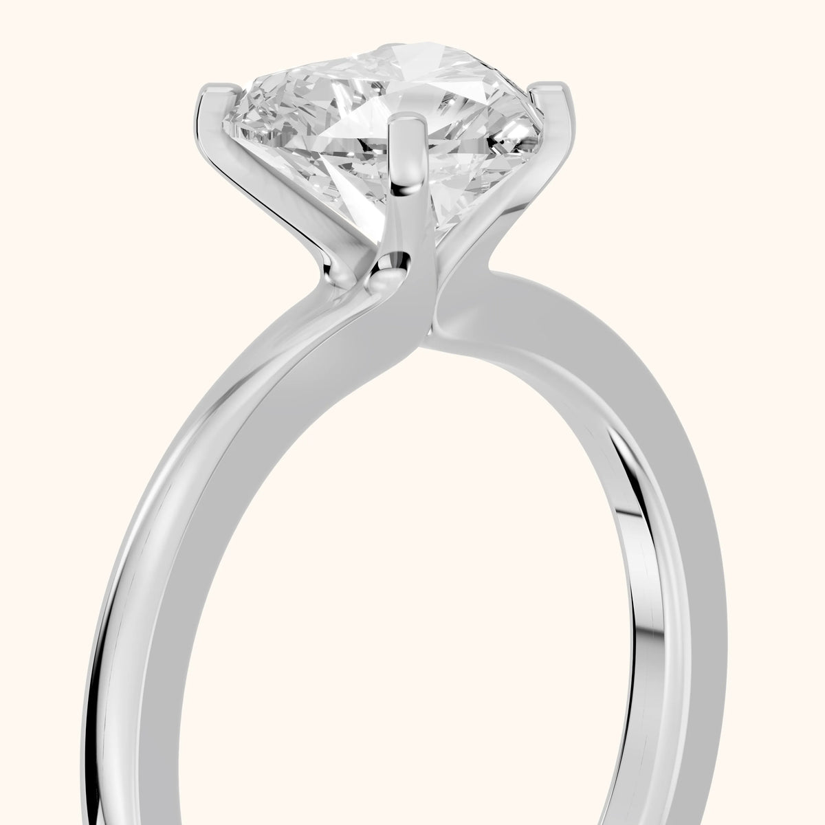 Matilda Cathedral Solitaire Heart Diamond Engagement Ring in White Gold - slant-view.webp