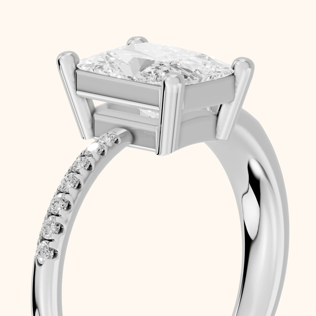 Rosie Solitaire Basket Radiant Diamond Engagement Ring in Platinum - slant-view.webp
