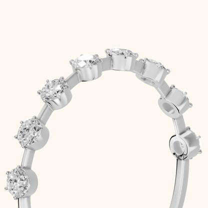 Elise Petite Round Diamond Half Eternity Band in Silver - slant-view