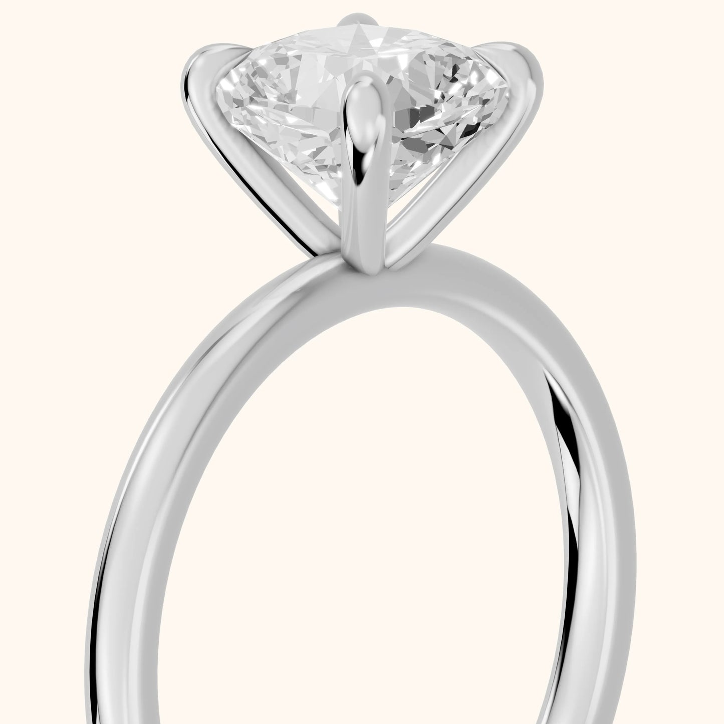 Nella Petite Solitaire Cushion Diamond Engagement Ring in White Gold - slant-view.webp