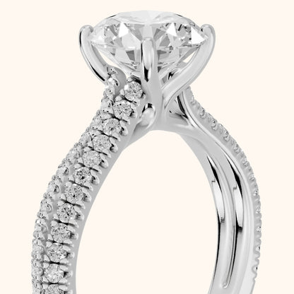 Ottilie Split Shank Pavé Round Diamond Engagement Ring in Platinum - slant-view.webp