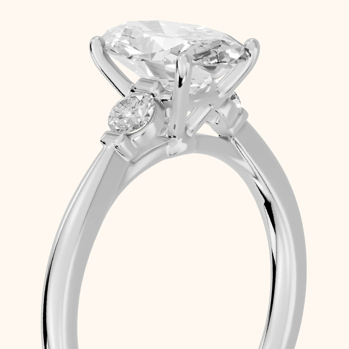 Micaela Three-Stone Oval Diamond Engagement Ring in Silver - slant-view.webp