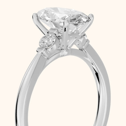 Micaela Three-Stone Oval Diamond Engagement Ring in Silver - slant-view.webp