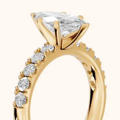 Alix Statement Pavé Marquise Diamond Engagement Ring in Yellow Gold - slant-view.webp
