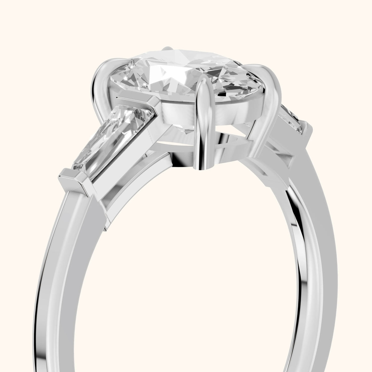 Winnie Three-Stone Oval Diamond Engagement Ring in Silver - slant-view.webp