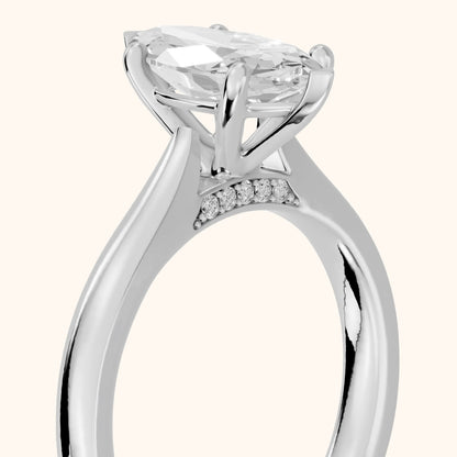 Sofia Cathedral Marquise Diamond Engagement Ring in Platinum - slant-view.webp