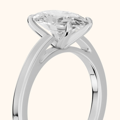 Kaia Solitaire Oval Diamond Ring in Silver - slant-view.webp