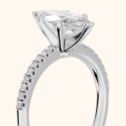 Venetia Pavé Marquise Diamond Engagement Ring in Silver - slant-view.webp