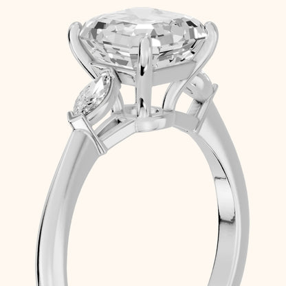 Lissa Marquise-Side Three-Stone Asscher Diamond Engagement Ring in Platinum - slant-view.webp