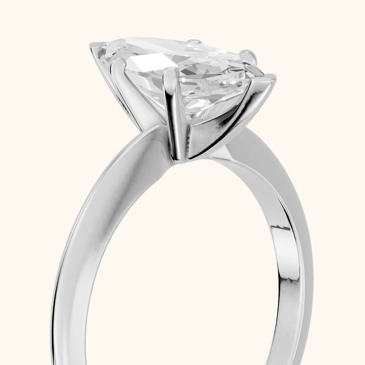 Aida Solitaire Knife Edge Marquise Diamond Engagement Ring in Silver - slant-view.webp