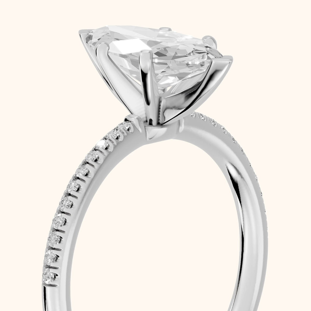 Mona Micropavé Marquise Diamond Engagement Ring in Silver - slant-view.webp