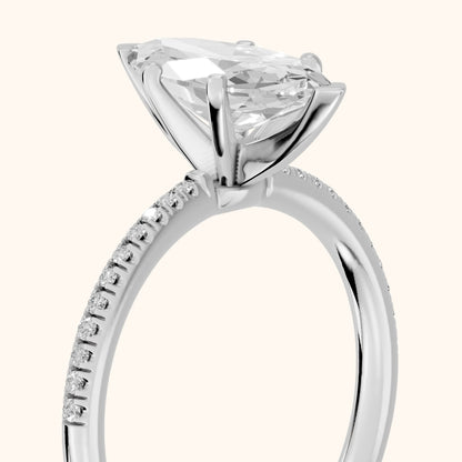 Mona Micropavé Marquise Diamond Engagement Ring in Silver - slant-view.webp