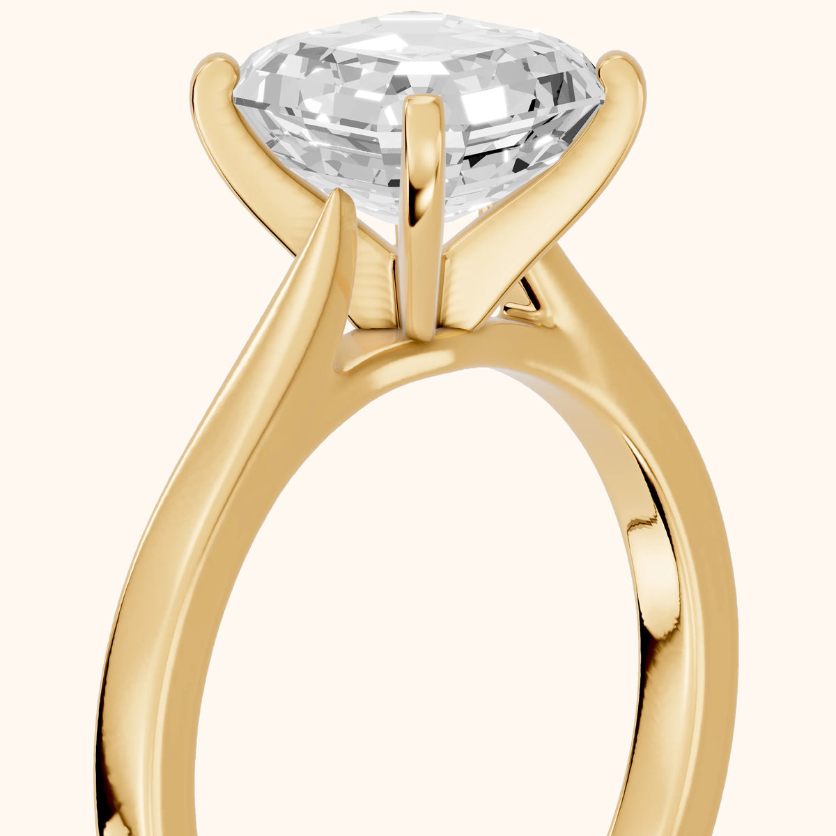 Cicely Solitaire Cathedral Asscher Diamond Engagement Ring in Yellow Gold - slant-view.webp
