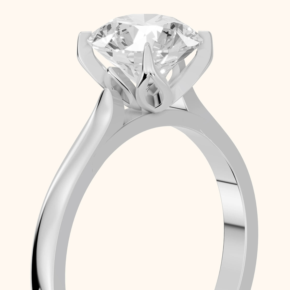Isabella Bloom Solitaire Round Diamond Engagement Ring in White Gold - slant-view.webp