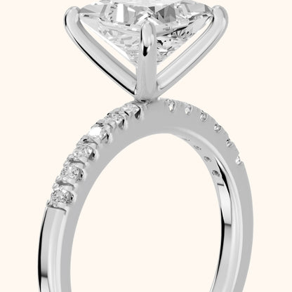 Jemma Scalloped Pavé Princess Diamond Engagement Ring in White Gold - slant-view.webp