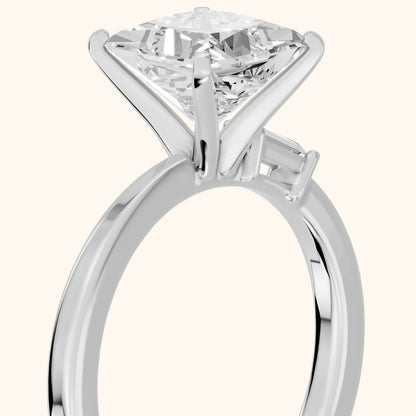 Donatella Baguette Princess Diamond Engagement Ring in White Gold - slant-view.webp