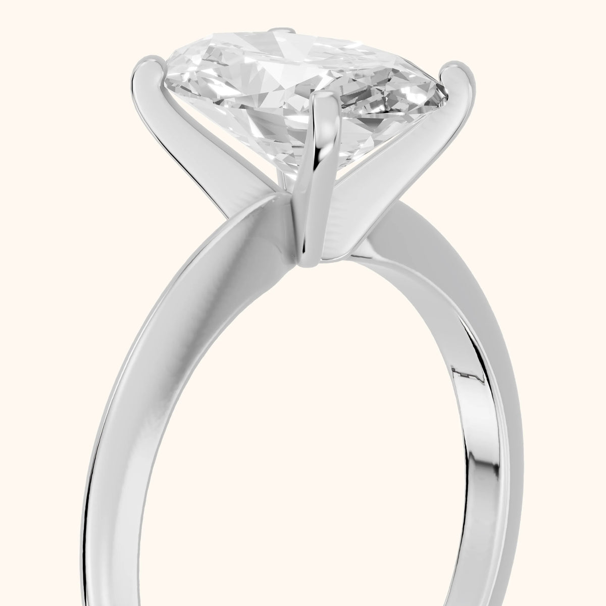 Giulia Solitaire Oval Diamond Engagement Ring in Silver - slant-view.webp