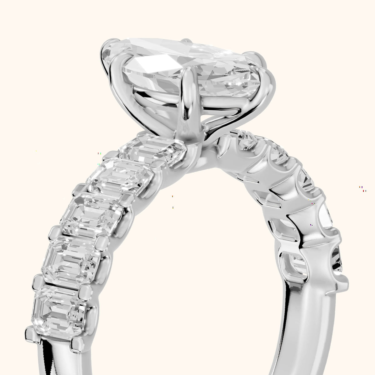 Johanna Baguette Pavé Marquise Diamond Engagement Ring in Platinum - slant-view.webp