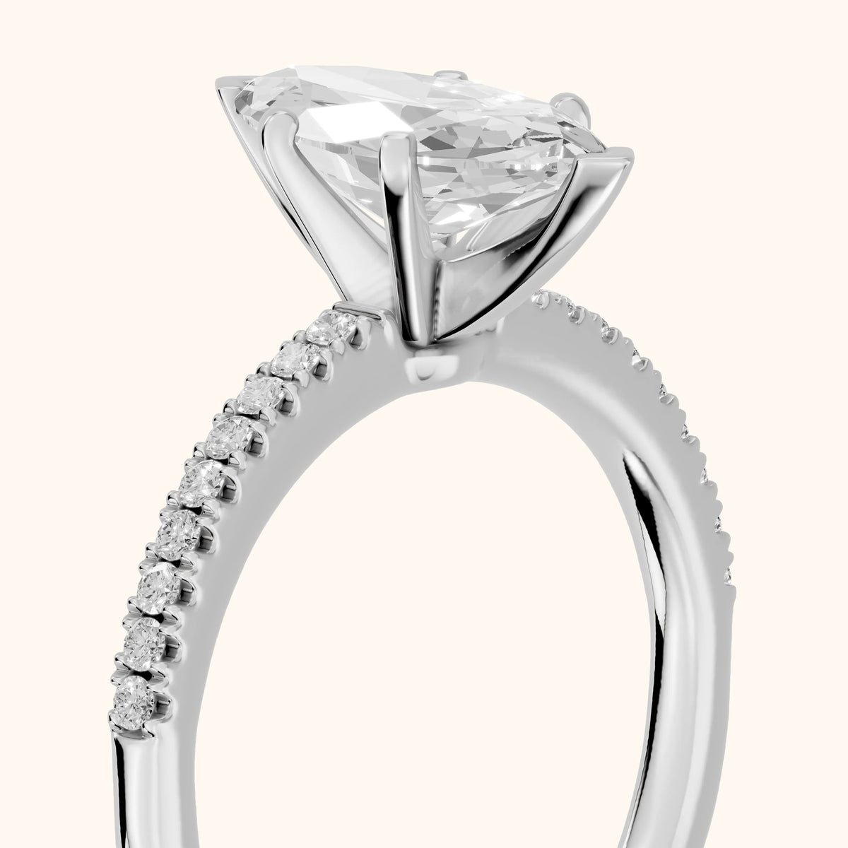 Venetia Pavé Marquise Diamond Engagement Ring in Platinum - slant-view.webp