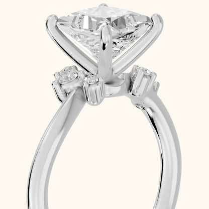 Yvette Bypass Princess Diamond Engagement Ring in Silver - slant-view.webp